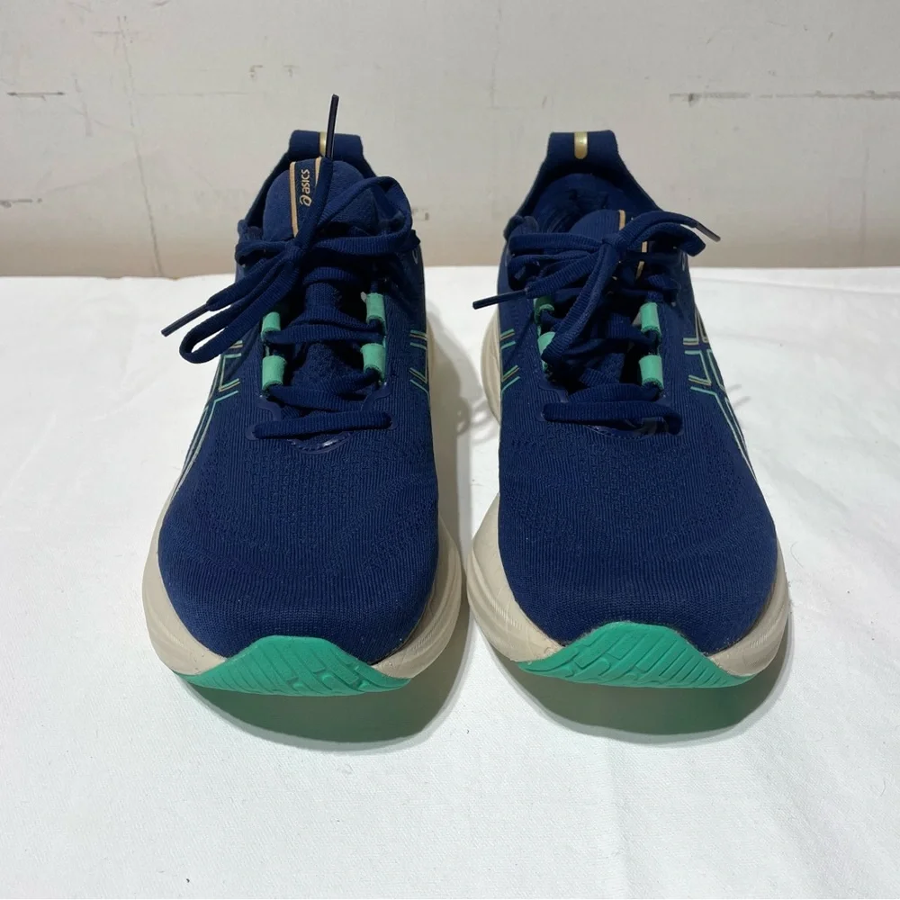 ASICS Womens Gel-Nimbus 26 Size 9 Blue Expanse Aurora Green 1012B601-400 - Picture 2 of 16